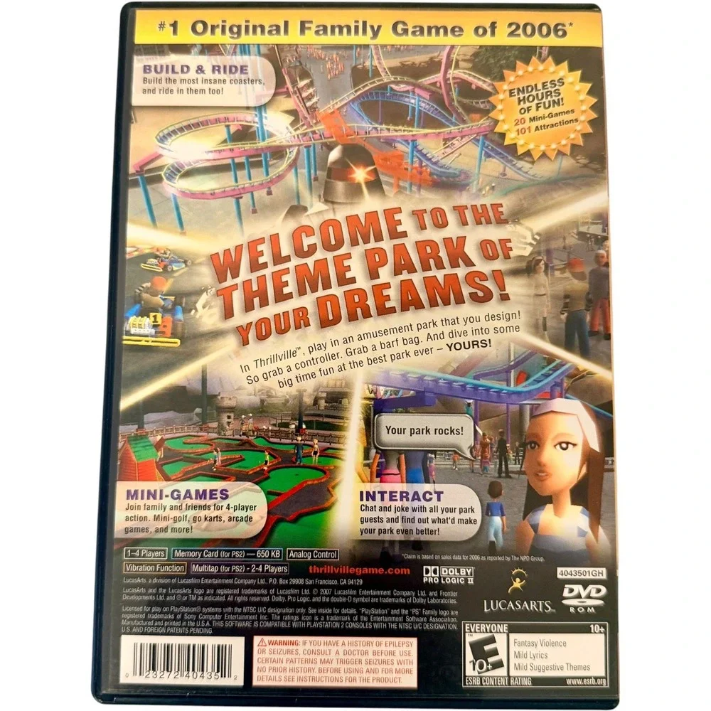 Sony Thrillville PlayStation 2 PS2 Game Greatest Hits LucasArts Excellent